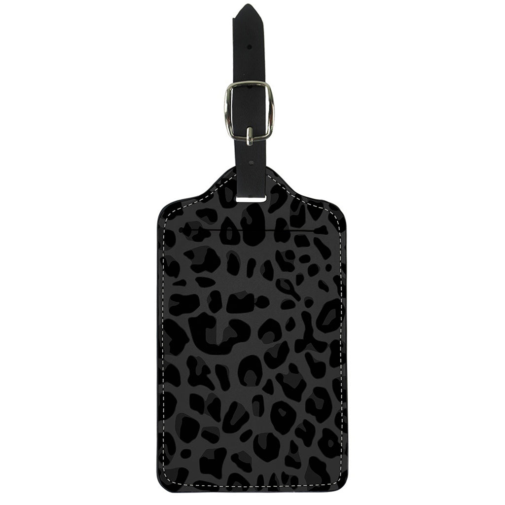 Black Leopard Print Luggage Tag