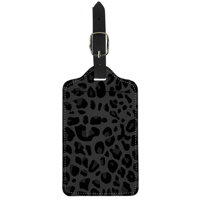 Black Leopard Print Luggage Tag