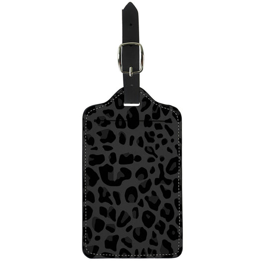 Black Leopard Print Luggage Tag