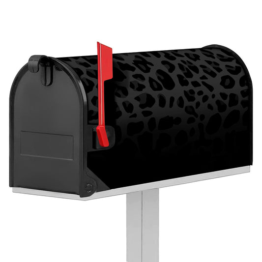 Black Leopard Print Mailbox Cover
