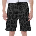 Black Leopard Print Men's Beach Shorts