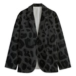 Black Leopard Print Men's Blazer