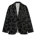Black Leopard Print Men's Cotton Blazer