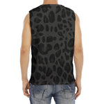 Black Leopard Print Men's Fitness Tank Top