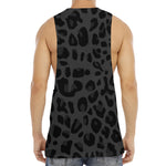 Black Leopard Print Men's Muscle Tank Top