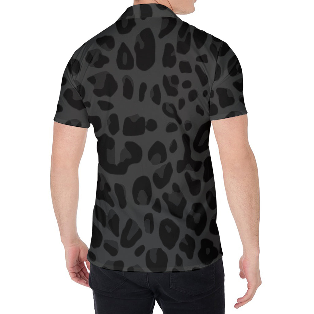 Black Leopard Print Men's Shirt
