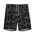 Black Leopard Print Men's Athletic Shorts