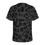 Black Leopard Print Men's Sports T-Shirt