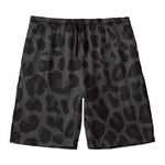 Black Leopard Print Men's Swim Trunks