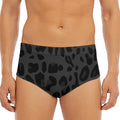 Black Leopard Print Men's Triangle Swim Briefs