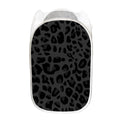 Black Leopard Print Mesh Laundry Hamper