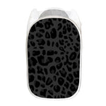 Black Leopard Print Mesh Laundry Hamper