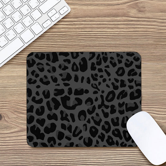 Black Leopard Print Mouse Pad