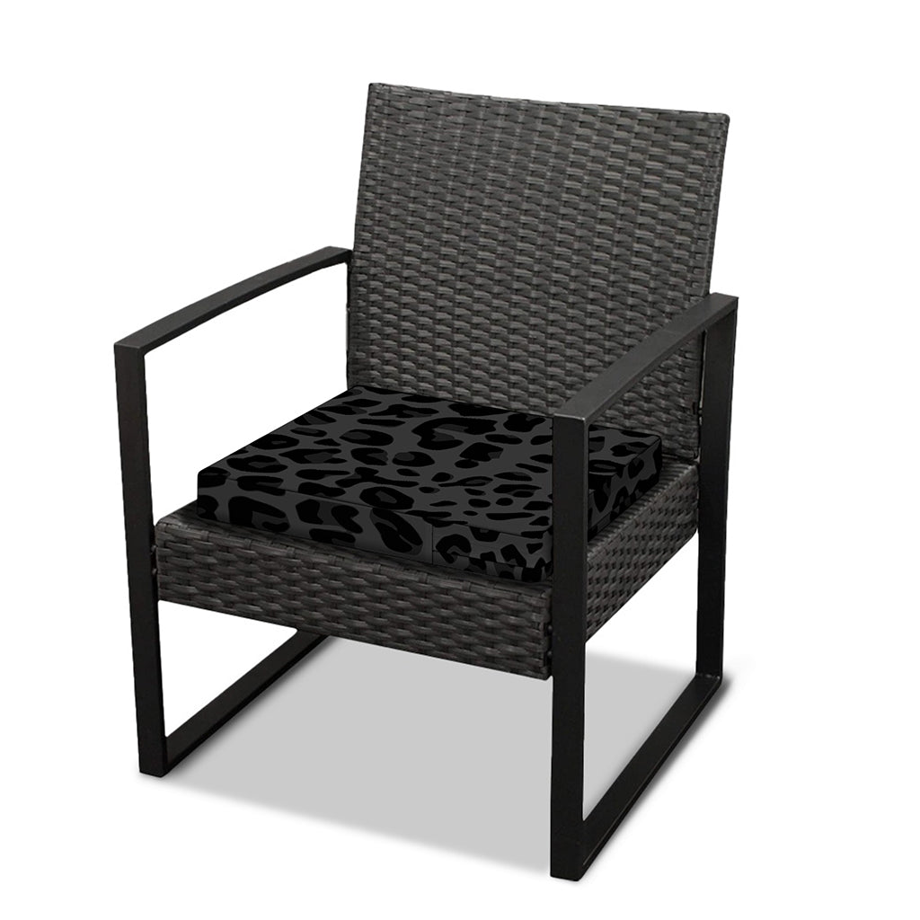 Black Leopard Print Outdoor Seat Cushion Cover