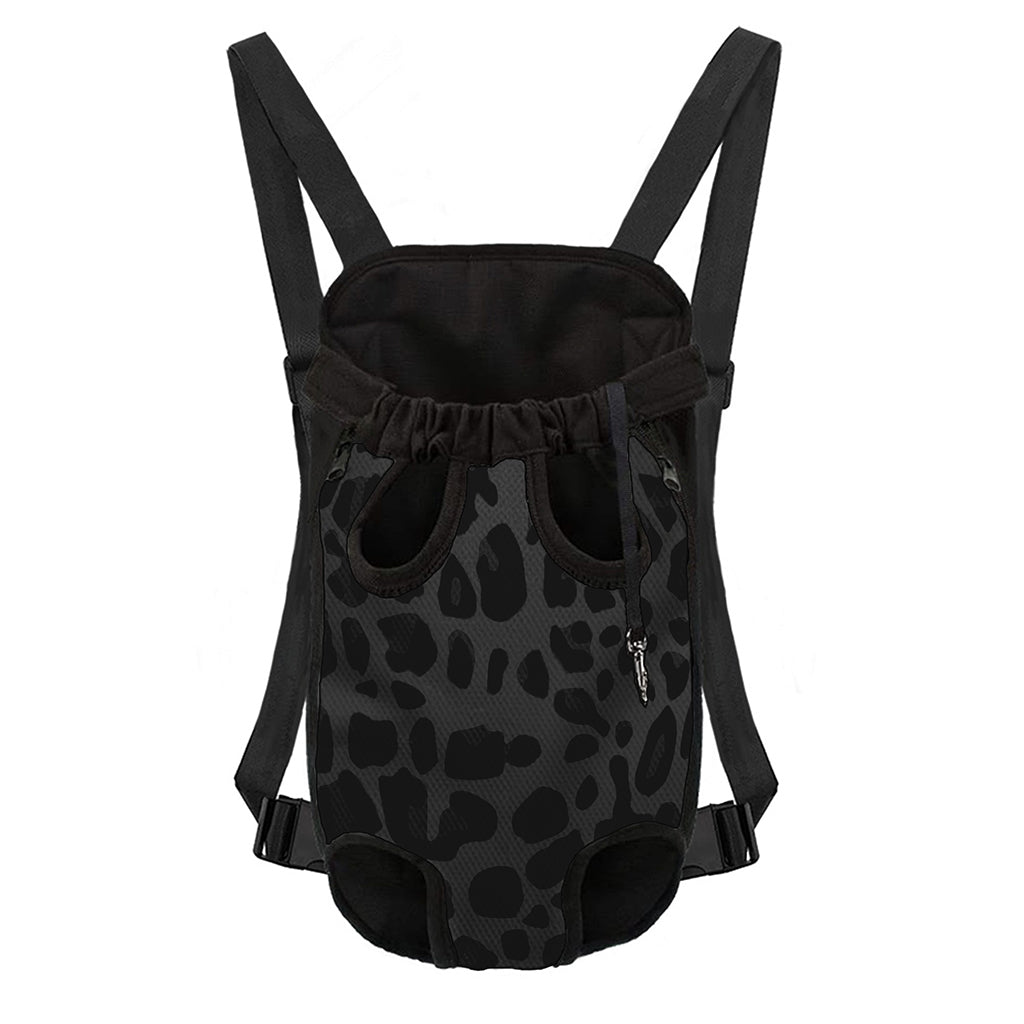 Black Leopard Print Pet Carrier Backpack