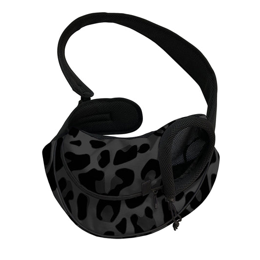 Black Leopard Print Pet Sling Carrier