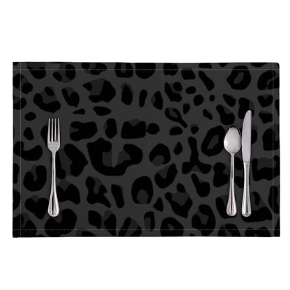 Black Leopard Print Placemat