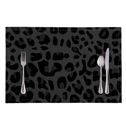 Black Leopard Print Placemat