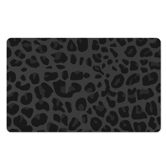 Black Leopard Print Polyester Doormat