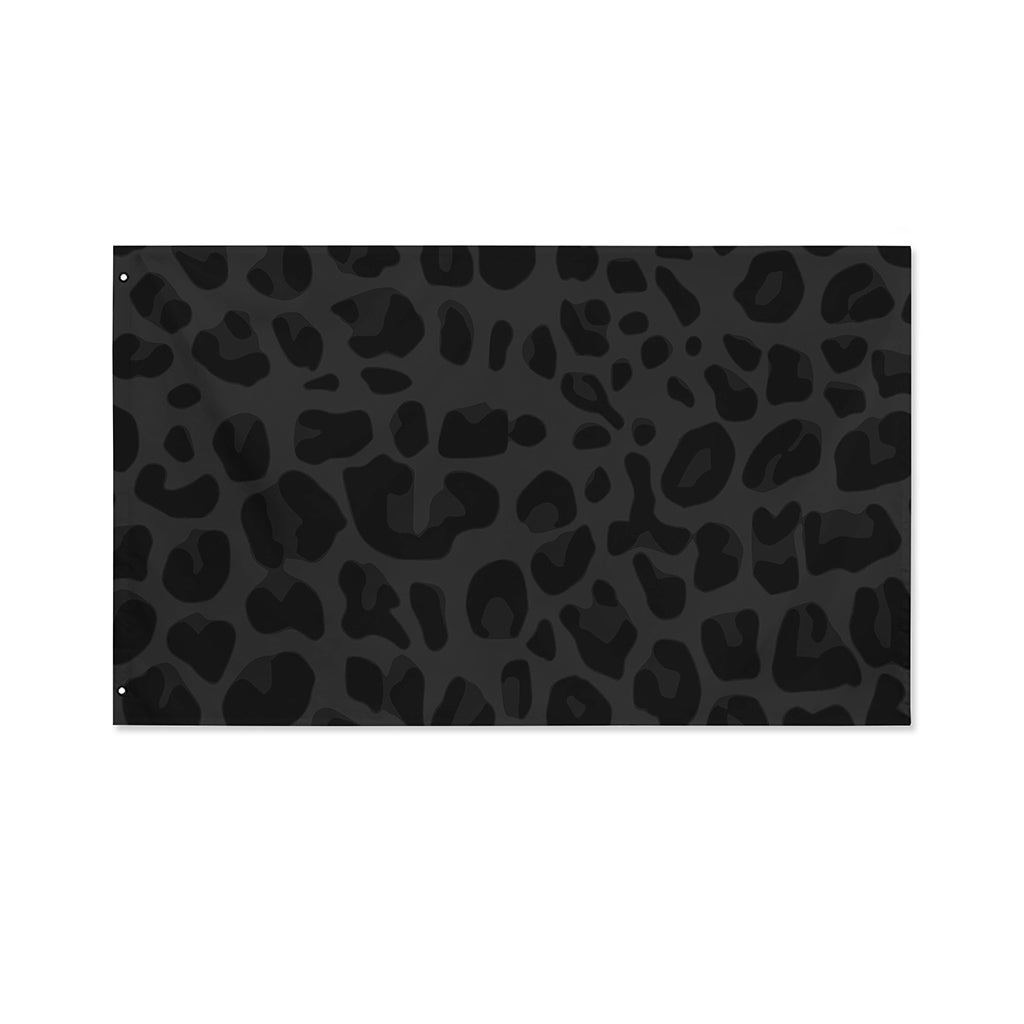 Black Leopard Print Polyester Flag