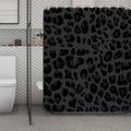 Black Leopard Print Polyester Shower Curtain