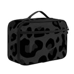 Black Leopard Print Portable Lunch Bag