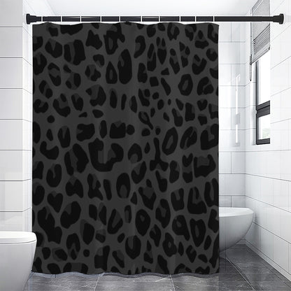 Black Leopard Print Premium Shower Curtain