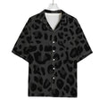 Black Leopard Print Rayon Hawaiian Shirt