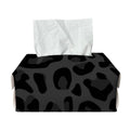 Black Leopard Print Rectangle Tissue Box Cover