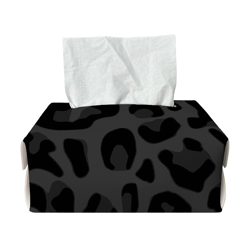 Black Leopard Print Rectangle Tissue Box Cover