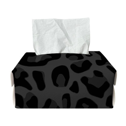 Black Leopard Print Rectangle Tissue Box Cover