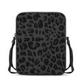 Black Leopard Print Rectangular Crossbody Bag