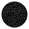 Black Leopard Print Round Floor Mat