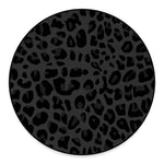 Black Leopard Print Round Floor Mat