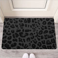 Black Leopard Print Rubber Doormat
