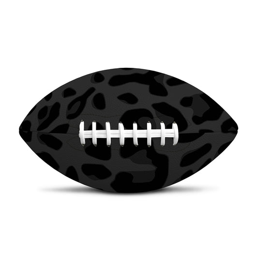 Black Leopard Print Rugby Ball