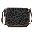 Black Leopard Print Saddle Bag