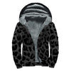 Black Leopard Print Sherpa Lined Zip Up Hoodie