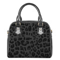 Black Leopard Print Shoulder Handbag