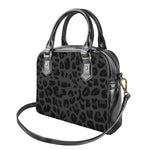 Black Leopard Print Shoulder Handbag