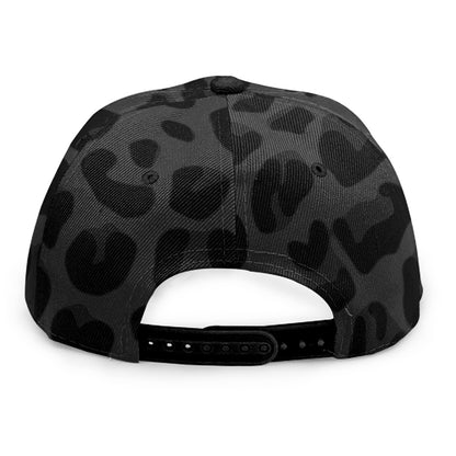 Black Leopard Print Snapback Cap
