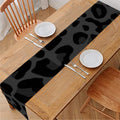 Black Leopard Print Table Runner