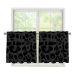 Black Leopard Print Tier Curtains