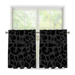 Black Leopard Print Tier Curtains