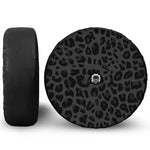 Black Leopard Print Tire Cover With Camera Hole