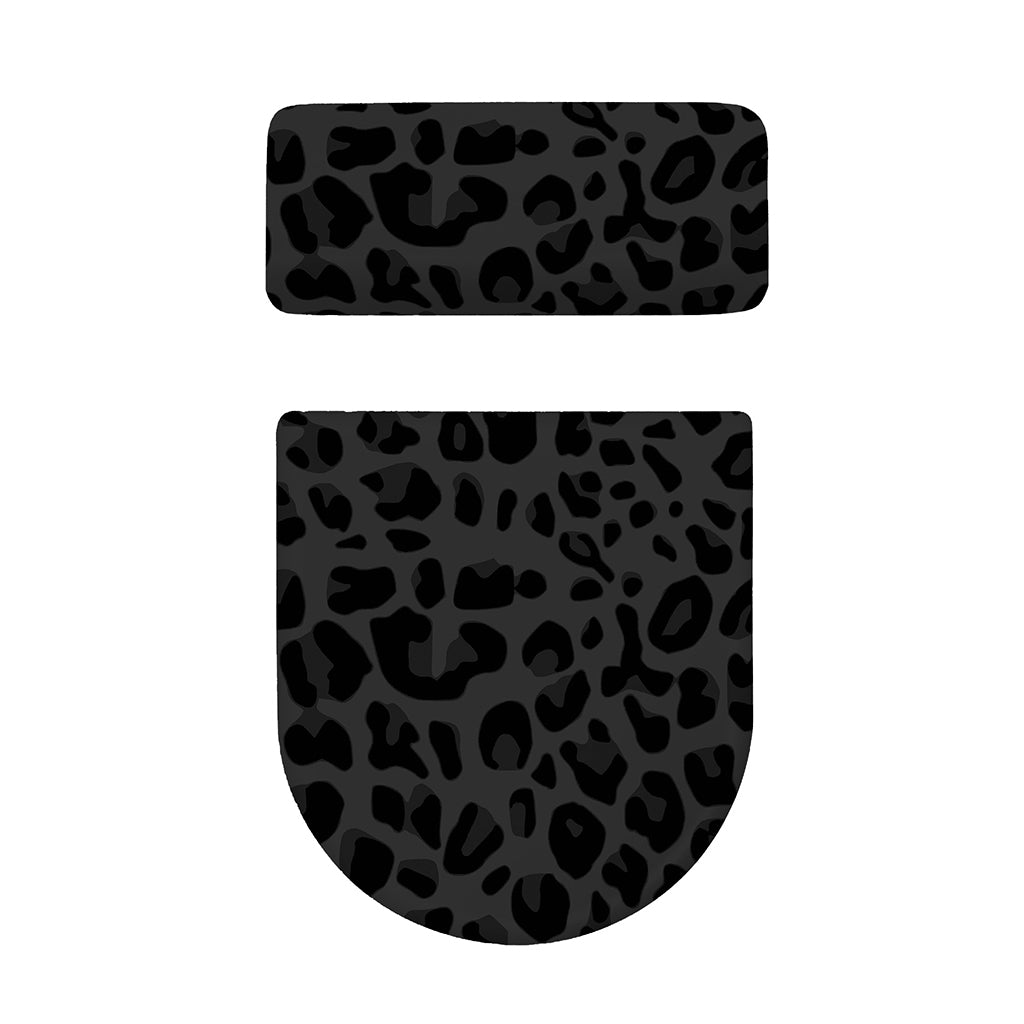 Black Leopard Print Toilet Lid And Tank Cover Set