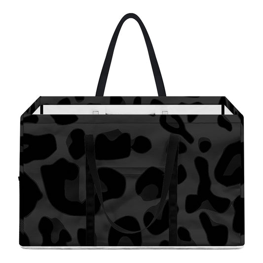 Black Leopard Print Utility Tote Bag