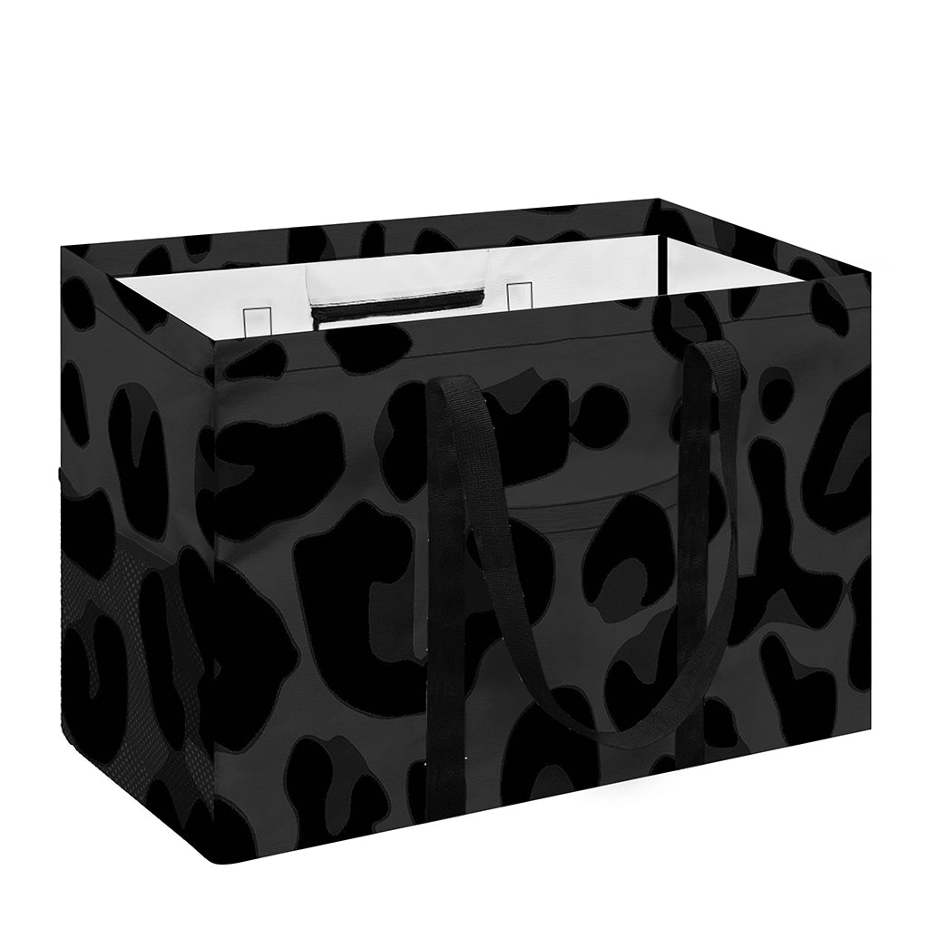 Black Leopard Print Utility Tote Bag