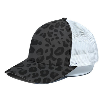 Black Leopard Print White Mesh Trucker Cap