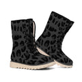 Black Leopard Print Winter Boots